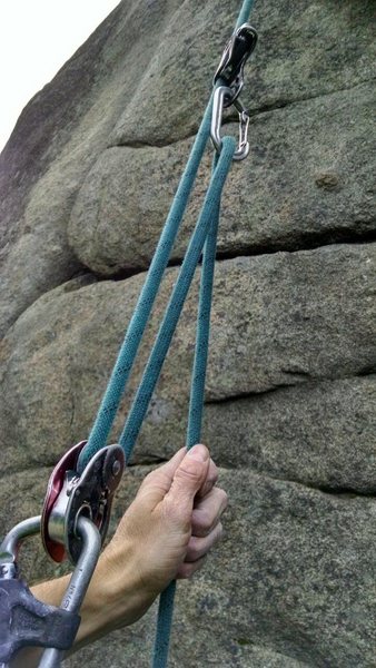 You now have a mechanical advantage for moving past any crux section.