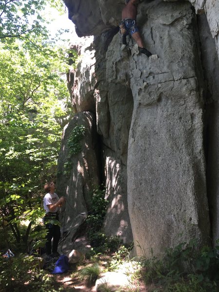 Belaying Johnny on the Sloth. What an honor to climb with the local legend himself!