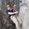 Working the route on rope-solo
