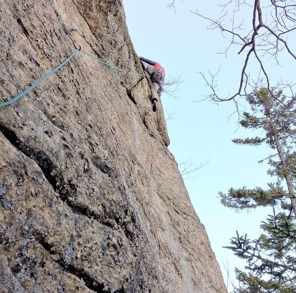 Jay Harrison near the crux