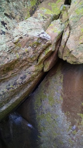 The crux section. Time to show off your best crack technique, or learn to jump.