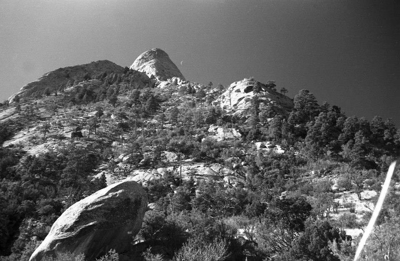 Sugarloaf from the East Slabs Saddle about 1974<br>
<br>
photo by Roger Guinn