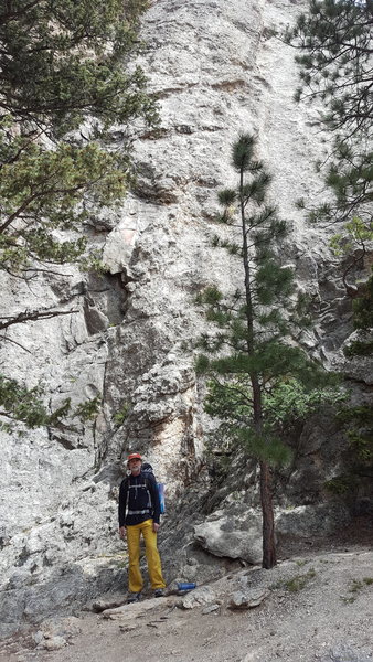 One of the authors, Craig Zimmerman, just below Jump Start. Pinnacle start is right behind him.