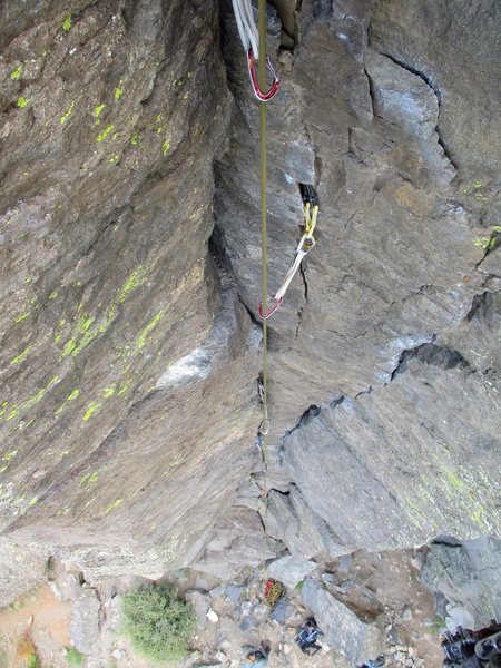 Looking down while leading Cutting Edge.