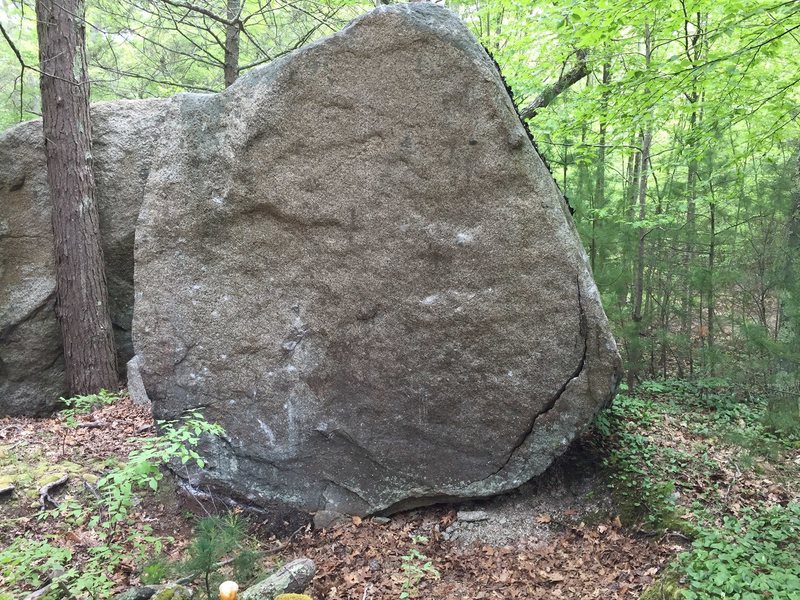 The Pit Boulder. The flake on the right is a little sketchy and ruins what would be a good sit.