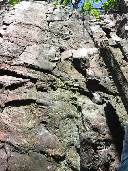 Face route. Get to first ledge then work center face to top.