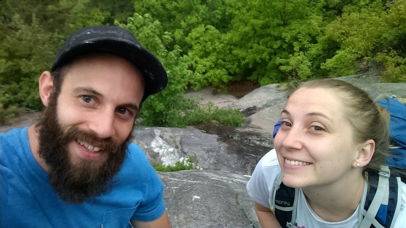 KLs and I are at the top of pitch 1. This climb is a really good first multi-pitch route!