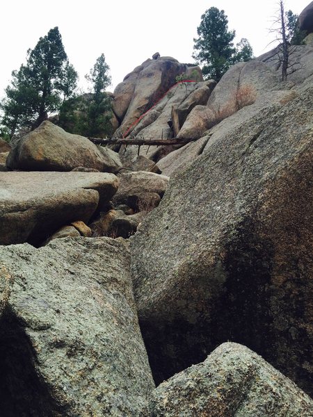 The climb is the redline in the photo.