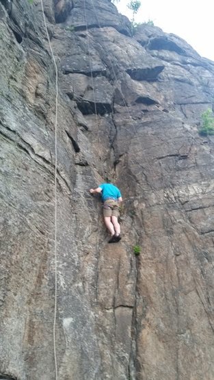 Patrick toproping the Johnson Route