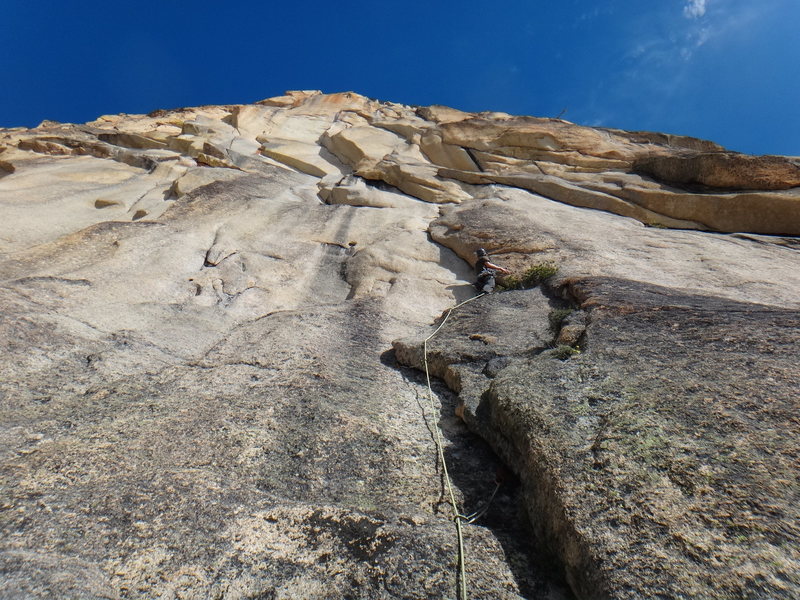One of the routes closer to the saddle. This is not the Hitchhiker. Don't climb this. Keep heading down.