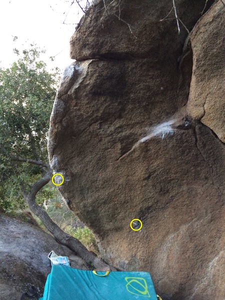Final Round, sit start holds in yellow circles
