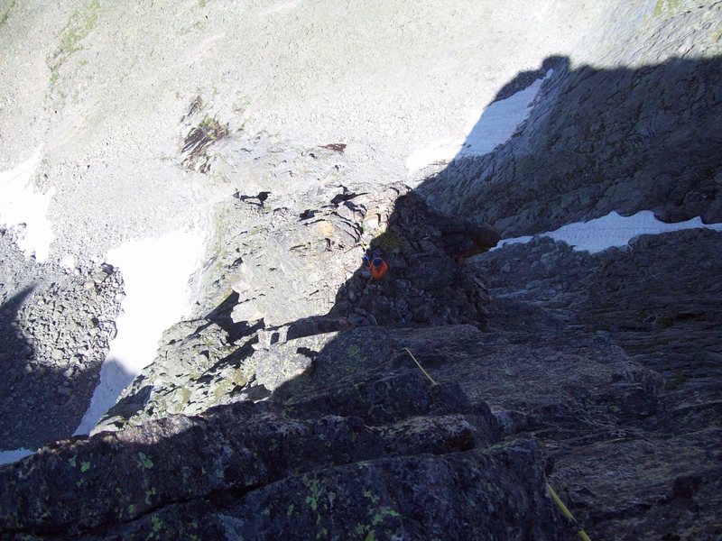 Looking down on the bottom 2/3 of the Northeast ridge. Super day no rain at all!!