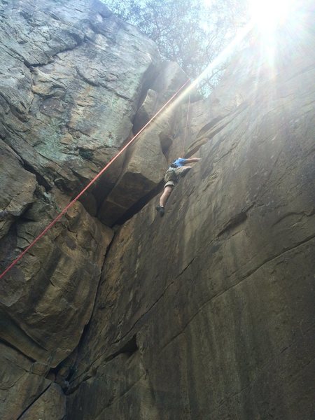 The crack before the roof is definitely the crux to me but not a bad climb