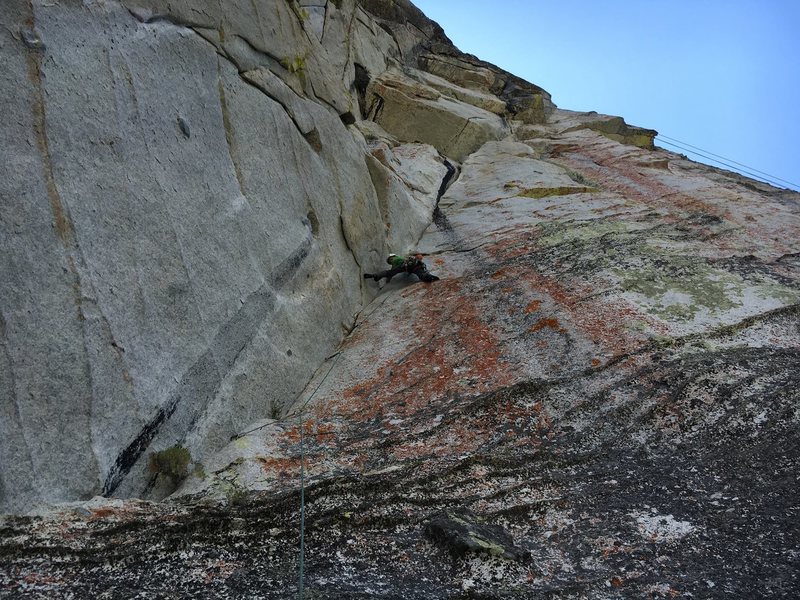 butt shot on the wonderful corner (pitch 2). I wouldn't recommend trying to haul your packs up to the anchor.
