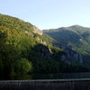 Fishhawk Cliffs and Lower Ausable Lake dam - the starting point for our adventure