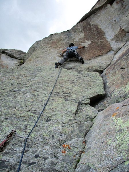 Jeff nearing the crux section on Two Bits.