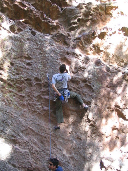 What if You're Not?(?), 2005.<br>
<br>
Fun hueco pulling in the Flatirons, with the belayer 101% on the ball.