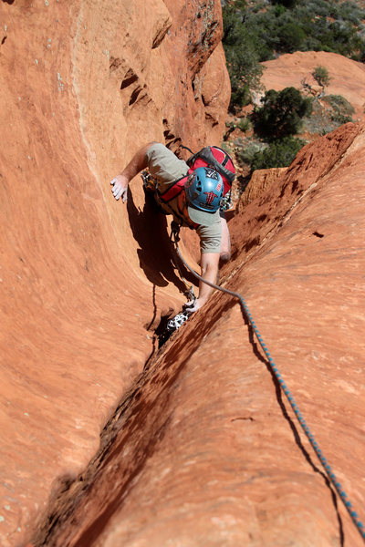 almost to the end of this long pitch