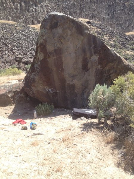 I was passing through and found this route, not sure if it's already been done, but it was a nice little climb, Probably about a V2