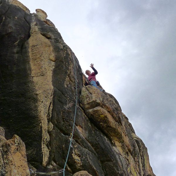 Mike Arechiga on, Postpartum Depression Arete. 5.10c, Baby Blues Wall.
