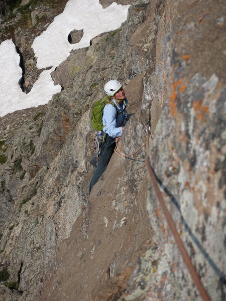 Dede on the P3 traverse.