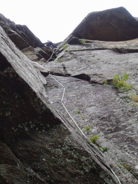 Running P2 out to the belay