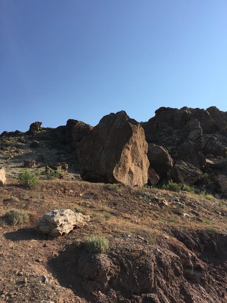 Diamond Boulder walking up from the middle parking area (between the Central, main lot and the easternmost lot).