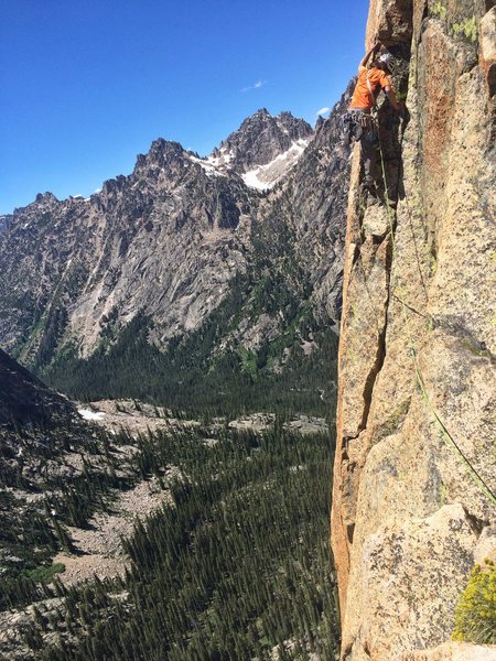 Chris at the start of the traverse to the Beckey Route