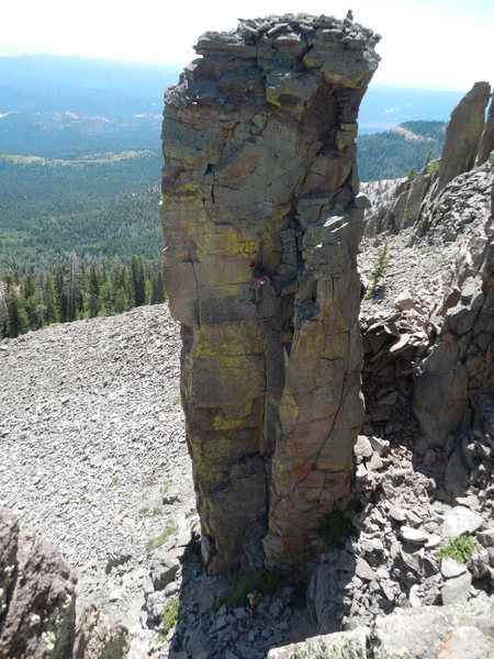 John Bald doing an alpine tower