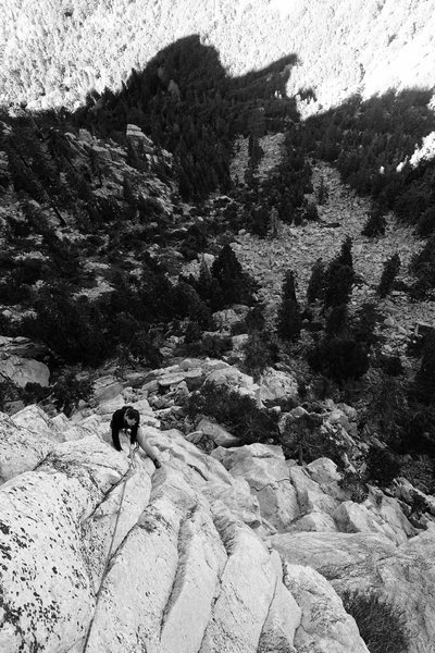 Unknown climber high on Andinista!!!<br>
Photo courtesy of Brian Spiewak!