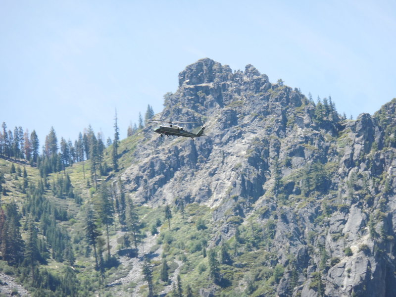 President Obama arriving in Yosemite Valley for Father's Day on Marine One.