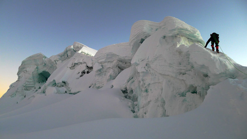 Vallunaraju summit ridge.