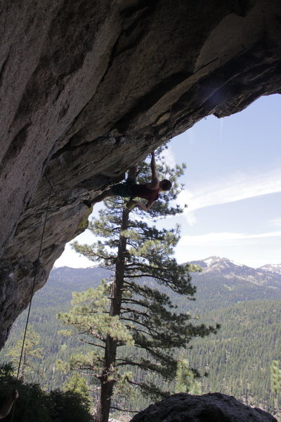 Resting on the heel hook after the crux