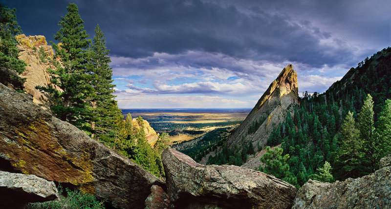 Carmichael Photography West Face of the 3rd Flatiron after a storm ... Hassleblad capture ... 2 images stitch Landscape in sizes up to 95x50" bobcarmichael.com