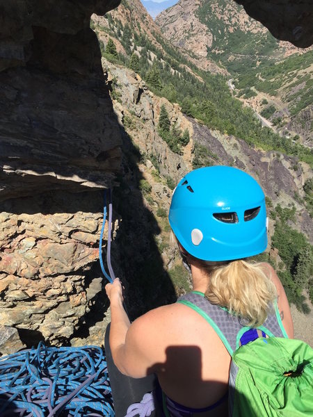 What a great spot on the second belay station.