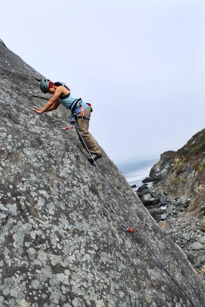 Slab climbing with a view. 