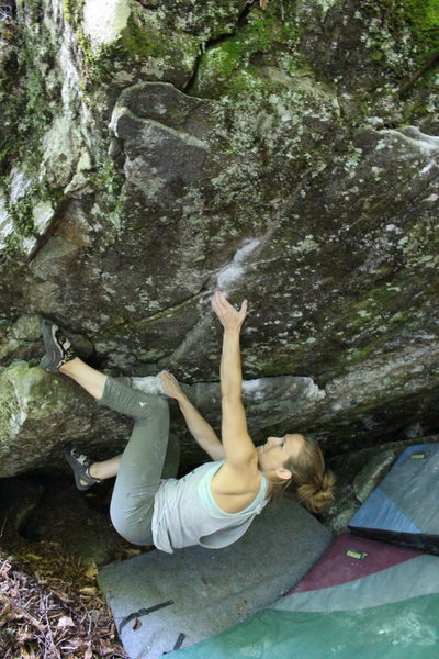 Riley hitting the first crimp
