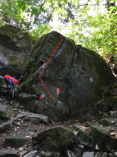 The Mob Boulder just below Gut Crunch.