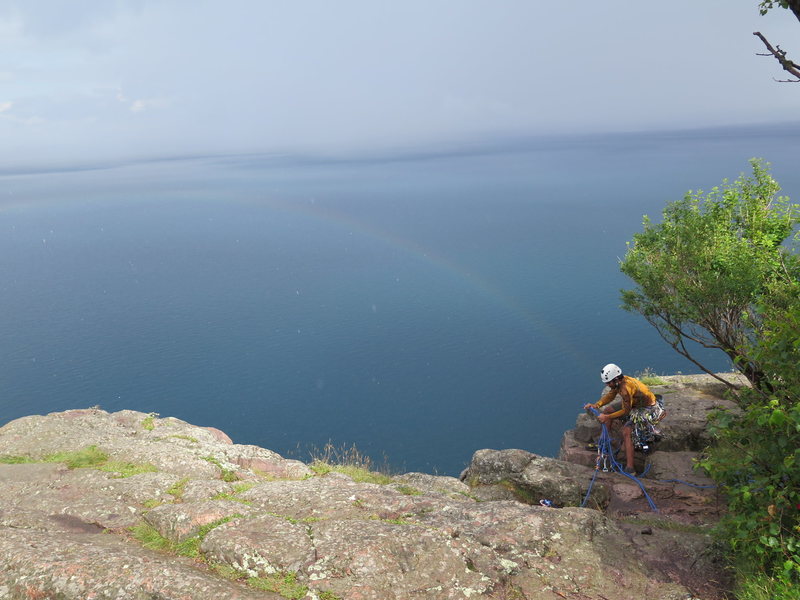 View of rainbow from top of Phantom crack right after thunderstorm