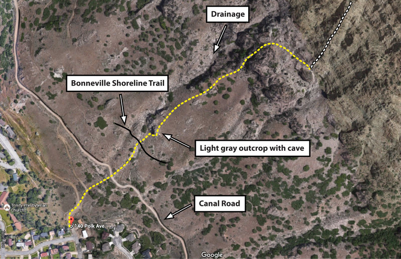 Approach map. Line of approach is yellow.