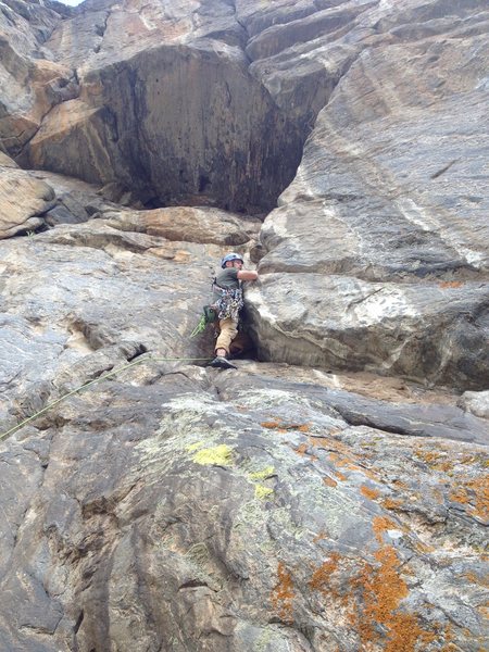 Low on the first part of the climb.