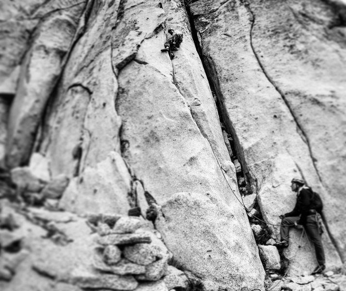 First pitch 5.8 variation. It is similar to the 5.10- flare pitch for a move or two. Not that easy.
