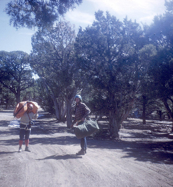 Headed to the descent gully, Black Canyon 1972 Brian Robertson, Chris Nelson