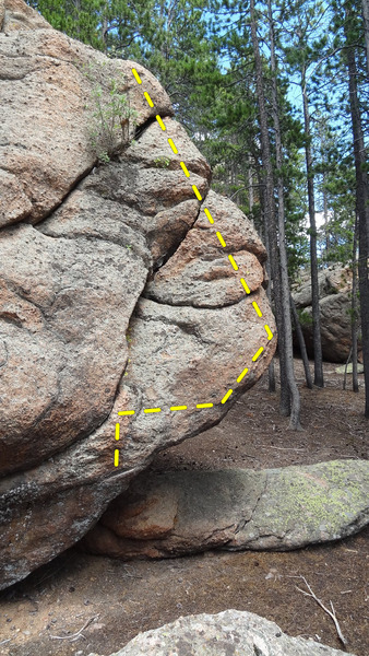 Start on rail, go right and up.