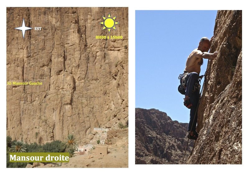 Climbing in Morocco Escalade au Maroc<br>
Guidebook climbing in Todra gorges <br>
Mansour droite
