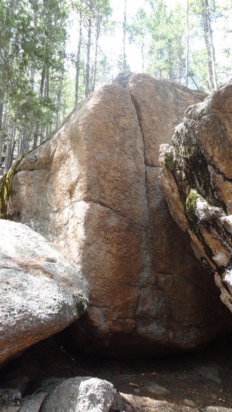Giraffe uses the crack and arete.