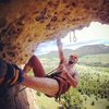 Epic route with a roof that allows a phenomenal clipping of the anchors!