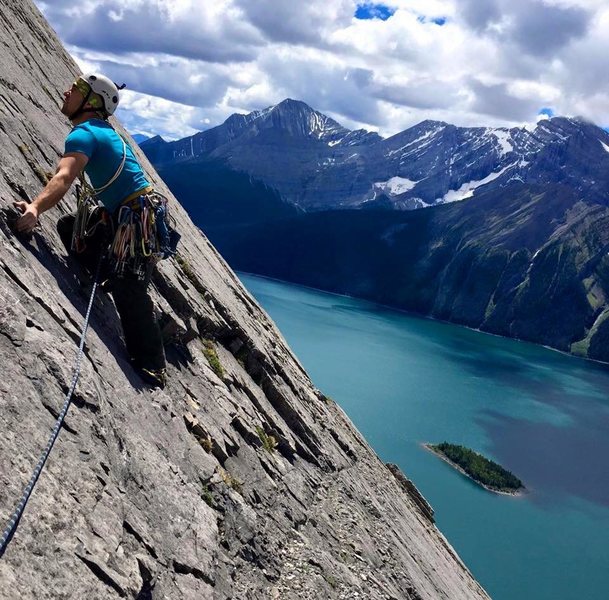 Wandered on the face for some easy 5.5 climbing a few times throughout the route.