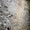 Pulling Pockets (5.10+) to the left of the crack