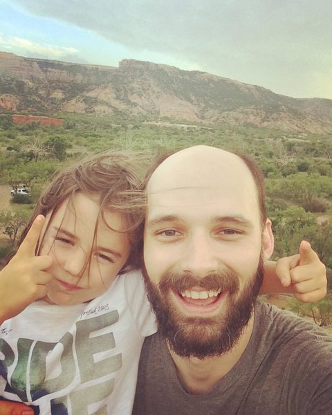 with my son in Palo Duro Canyon State Park, TX
